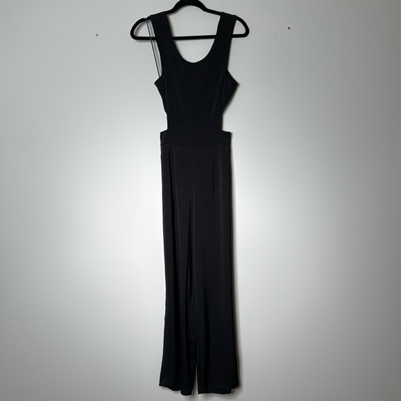 Express size 0 black jumpsuit with open back - Picture 2 of 6